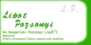 lipot pozsonyi business card